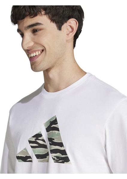 Adidas M C Camo Logo T Tişört Beyaz JI6770