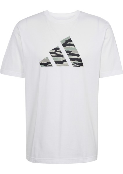 Adidas M C Camo Logo T Tişört Beyaz JI6770