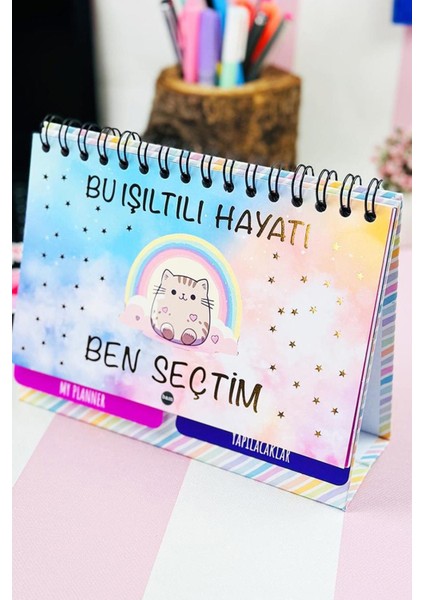 Bu Işıltılı Hayatı Ben Seçtim Tasarımlı Yeni Nesil Masa Üstü Planner 2 Sayfa Sticker
