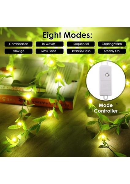 Vıp Kalite Salkım Yaprak LED Işık Gün Işığı LED Salkım Sarmaşık LED Işık 3x1 Metre 180 LED Modlu