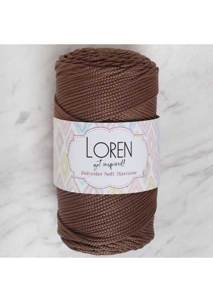 Polyester Soft Macrame Kahverengi El Örgü İpi- LM032 - 34438