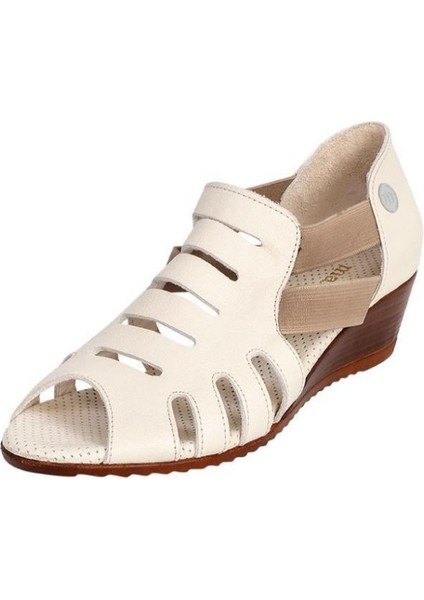 D25YS-2740 Kadın Deri Dolgu Topuklu Sandalet Bej fiyatları