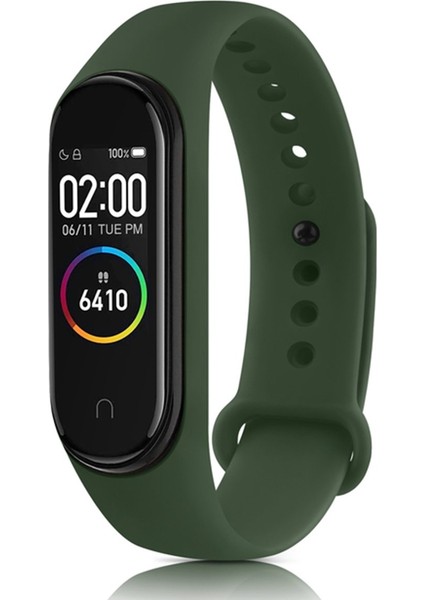 Xiaomi Mi Band 3 Uyumlu Slikon Kordon Yumuşak Kordon Renkli - Haki Yeşil