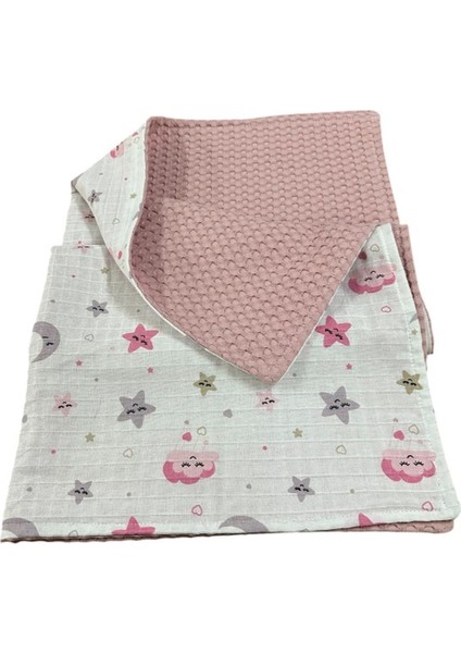 Çok Amaçlı Müslin Bebek Battaniyesi, Pamuk Bebek Pikesi, Müslin Örtü,pike ÖRTÜ(PEMBE)(90X100CM) modelleri