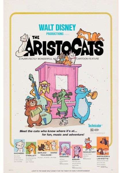 The Aristocats (1970) 1 Afiş - Poster ( Folyo ) - Afiş - POSTER-6545 ( 50 cm x 70 cm )