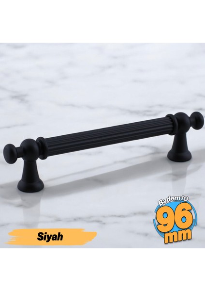 Selçuklu (96 mm - 9.6 cm) Mat Siyah Metal Mobilya Mutfak Çekmece Dolap Dolabı Kulbu Kulpları