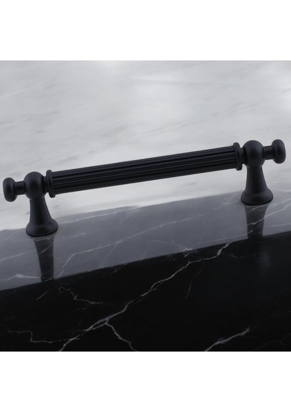 Selçuklu (96 mm - 9.6 cm) Mat Siyah Metal Mobilya Mutfak Çekmece Dolap Dolabı Kulbu Kulpları