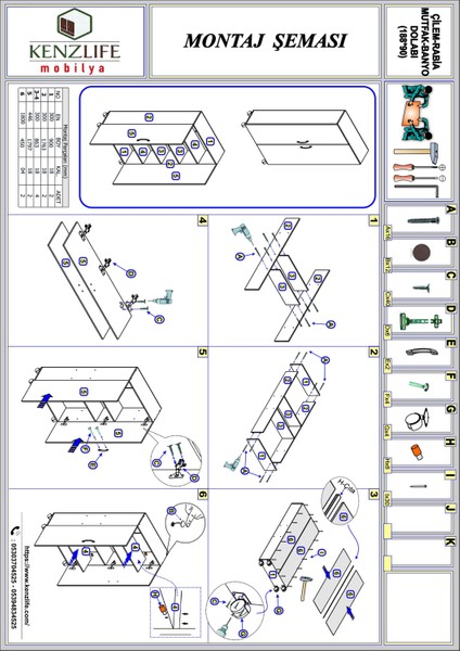 Kenzlife 2 kapılı dolap çilem 188*070*032 crd kilitli ayaklı banyo mutfak ofis kitaplık ayakkabılık kiler