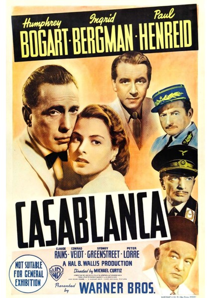 Casablanca (1942) 5 ( Folyo ) - Afiş - POSTER-2060 ( 70 cm x 100 cm )