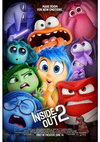 Inside Out 2 (2024) 0001 (Folyo / Afiş / Poster) 3789 ( 70 cm x 100 cm )