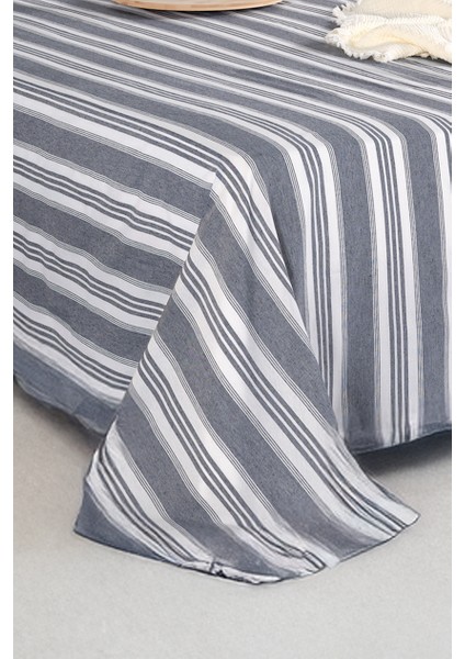 Sport Çizgili Çarşaf + Yastık Kılıfı Seti Çift Kişilik Soft Line Antrasit modelleri