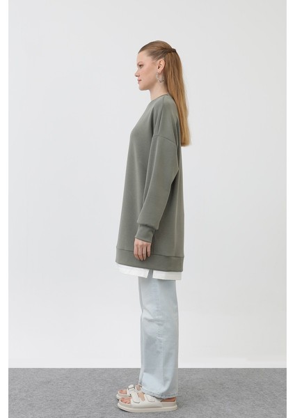 10613 Puane Modal Kumaş Arma ve Fermuar Detaylı Sweatshirt