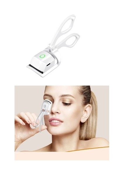 Silikon Uçlu Elektrikli Kirpik Kıvırıcı 2 Sıcaklık Modlu USB Şarjlı Kolay Rimel Kirpik Bigudisi fırsatları