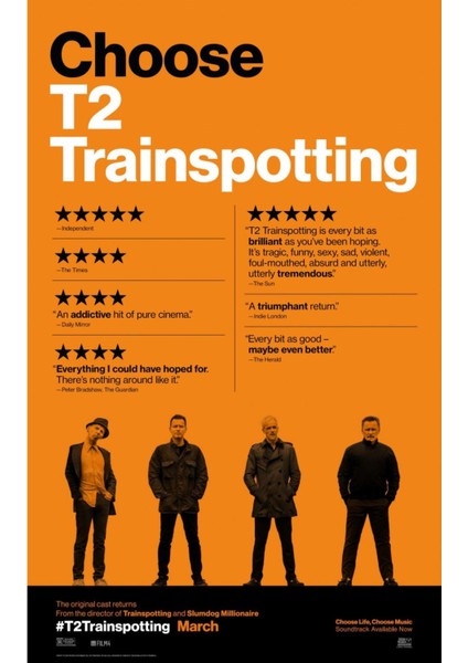 T2 Trainspotting (2017) 5 Afiş - Poster ( Folyo ) - Afiş - POSTER-6328 ( 70 cm x 100 cm )