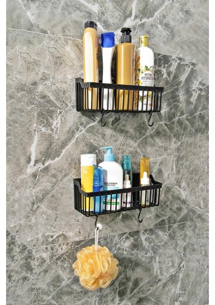 Yapışkanlı Plastik Banyo Rafı İkili Banyo Düzenleyici Duş Rafı Organizer Şampuanlık fiyatları