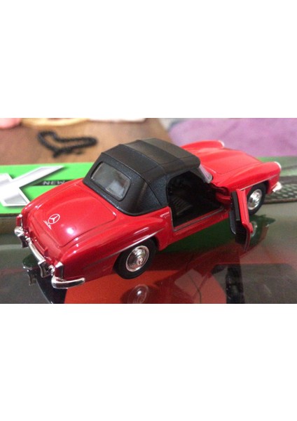 Model Metal Araba 1/36 Çek Bırak 1955 Kırmızı Mercedes Benz 190SL modelleri