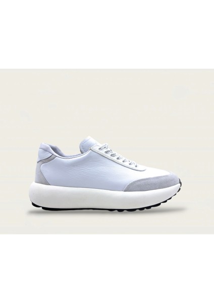 M21257 Deri Erkek Beyaz Sneaker Ayakkabı