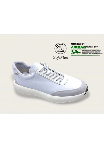 M21257 Deri Erkek Beyaz Sneaker Ayakkabı
