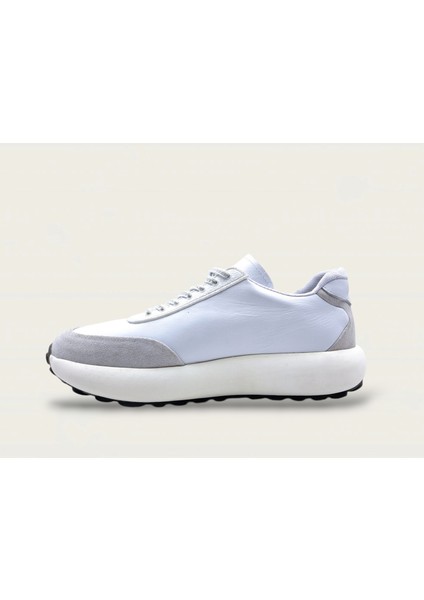 M21257 Deri Erkek Beyaz Sneaker Ayakkabı