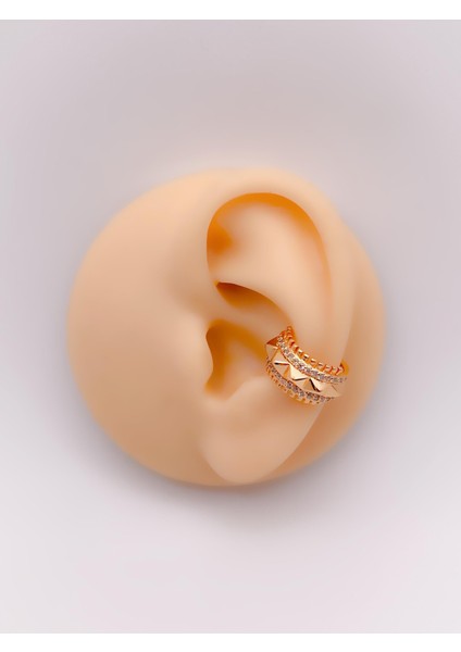 Zirkon Taşlı Tamtur Sıkıştırma Kıkırdak Küpe Piercing (1ADET)