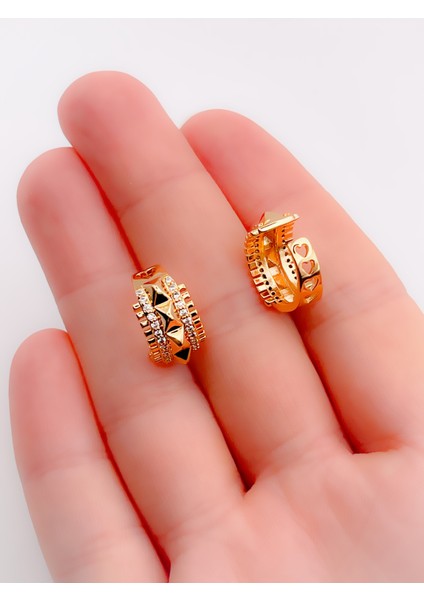 Zirkon Taşlı Tamtur Sıkıştırma Kıkırdak Küpe Piercing (1ADET)