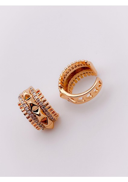 Zirkon Taşlı Tamtur Sıkıştırma Kıkırdak Küpe Piercing (1ADET)