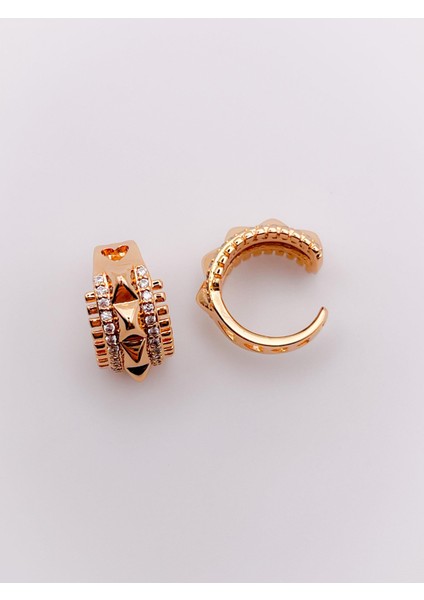 Zirkon Taşlı Tamtur Sıkıştırma Kıkırdak Küpe Piercing (1ADET)