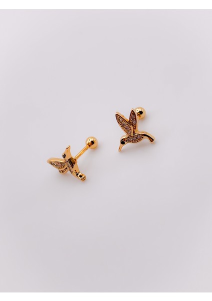 Cerrrahi Çelik Zirkon Taşlı Kuş Figürlü Tragus Helix Piercing (1ADET)