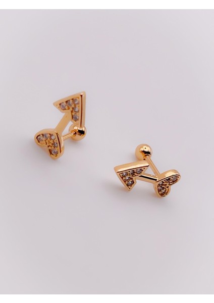 Cerrrahi Çelik Zirkon Taşlı ''eros'un Oku'' Tragus Helix Piercing (1ADET)