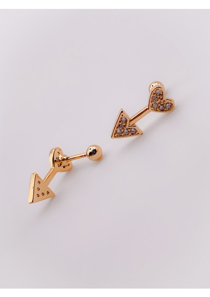 Cerrrahi Çelik Zirkon Taşlı ''eros'un Oku'' Tragus Helix Piercing (1ADET)