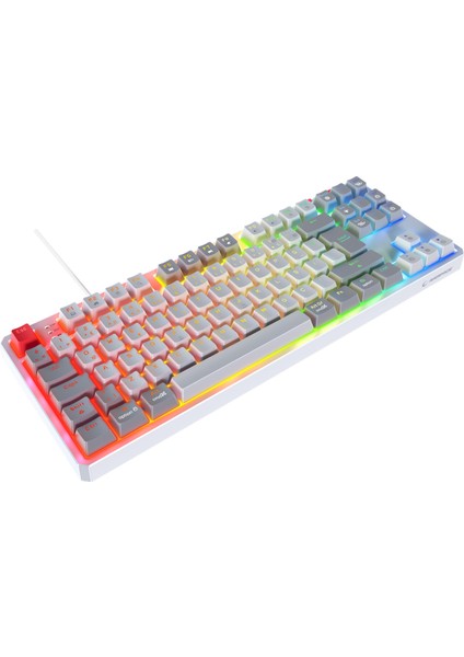Yoru Tkl Beyaz/gri Type-C Bağlantılı Outemu Red Swich Q Mekanik Gaming Oyuncu Klavye Rgb