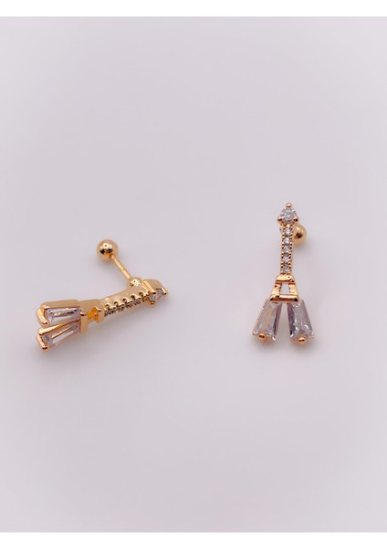 Cerrrahi Çelik Zirkon Taşlı Eyfel Tragus Helix Piercing (1ADET)