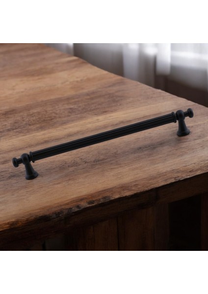 Selçuklu (224 mm - 22.4 cm) Siyah Metal Mobilya Mutfak Çekmece Dolap Dolabı Kulbu Kulpları