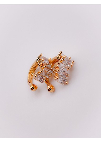 Baget Taşlı Sıkıştırma Kıkırdak Küpe ( Earcuff ) Piercing (1ADET)