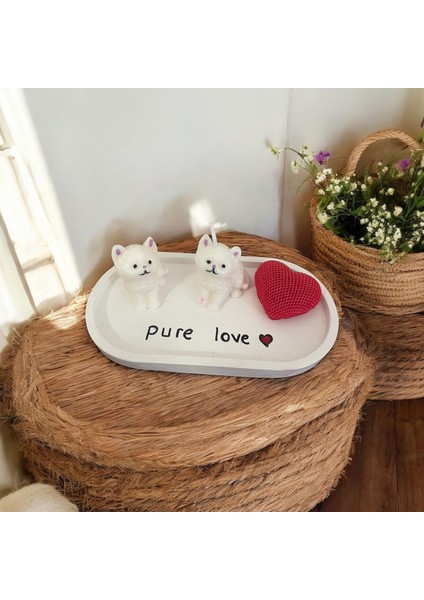Pure Love El Yapımı Kedi ve Kalp Mum Seti – Hayvanseverlere Özel
