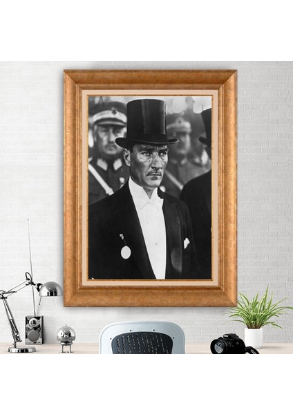 Özel Altın Seri Paspartulu Mustafa Kemal Atatürk Tablo ZD107