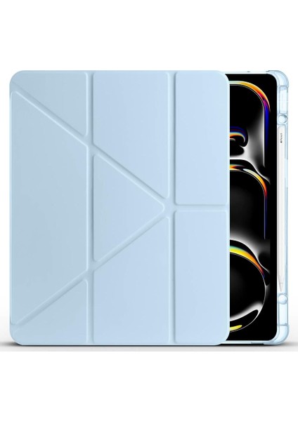 Apple iPad 9.nesil 10.2 Tablet Kılıf Uyku Modlu Kalem Bölmeli Katlananır Standlı Darbe Korumalı Kapak