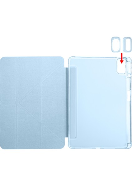 Apple iPad 9.nesil 10.2 Tablet Kılıf Uyku Modlu Kalem Bölmeli Katlananır Standlı Darbe Korumalı Kapak