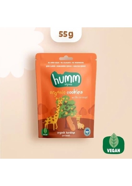Nessiworld Humm Organik Vegan Portakallı Kurabiye 55 gr