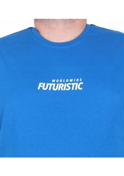 Erkek Büyük Beden Sıfır Yaka Tişört Urban 25142 Saks modelleri