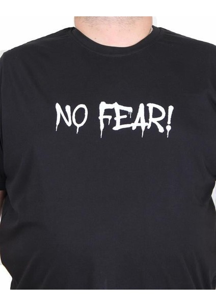 Erkek Büyük Beden Sıfır Yaka Tişört No Fear 25143 Sıyah modelleri
