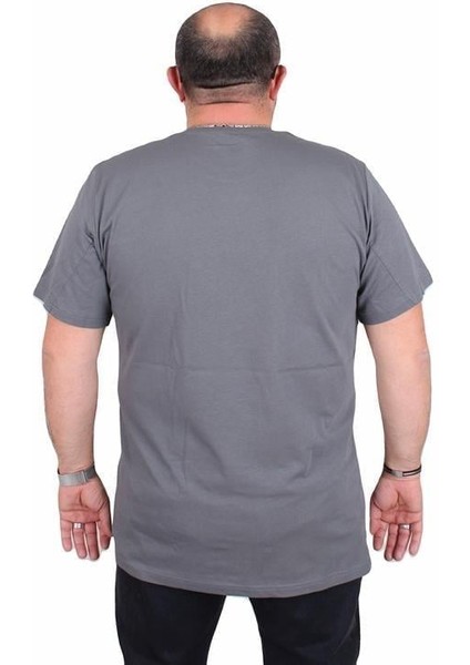 Erkek Büyük Beden Sıfır Yaka Tişört Motorcycle 25171 Fume modelleri