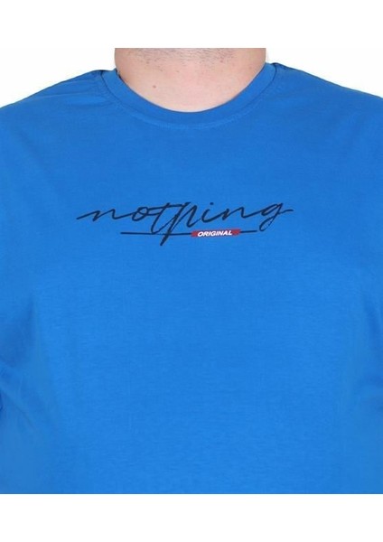 Erkek Büyük Beden Sıfır Yaka Tişört Nothing 25173 Saks fiyatları