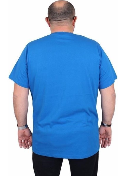 Erkek Büyük Beden Sıfır Yaka Tişört Nothing 25173 Saks modelleri