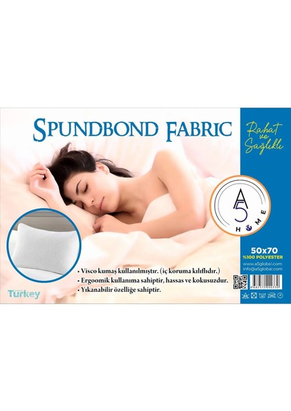 2 Adet Spunbond Yastık Seti 850 Gr 50 x 70 cm 2 Adet Yastık Kılıfı