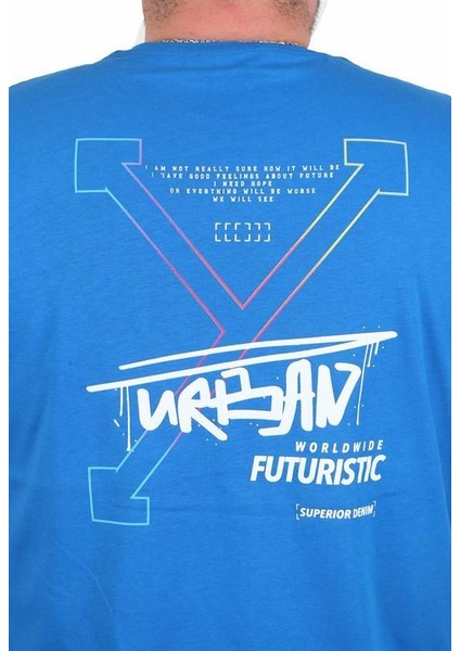 Erkek Büyük Beden Sıfır Yaka Tişört Urban 25142 Saks fırsatları