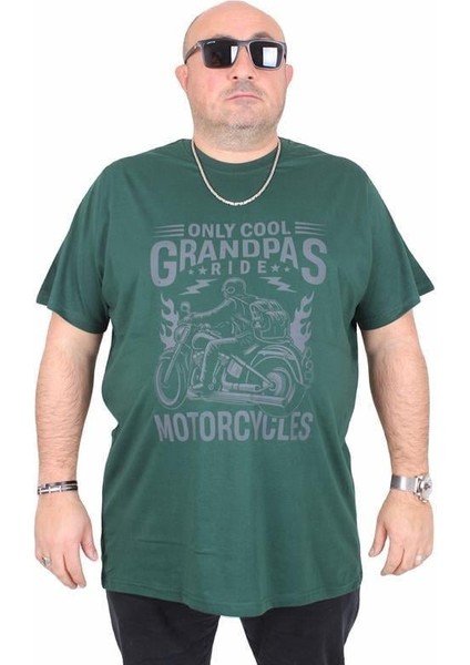 Erkek Büyük Beden Sıfır Yaka Tişört Only Cool 25177 Neftı