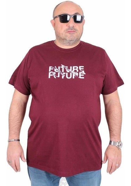 Erkek Büyük Beden Sıfır Yaka Tişört The Future 25138 Murdum