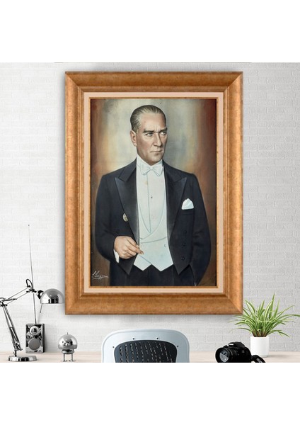 Özel Altın Seri Paspartulu Mustafa Kemal Atatürk Tablo ZD126