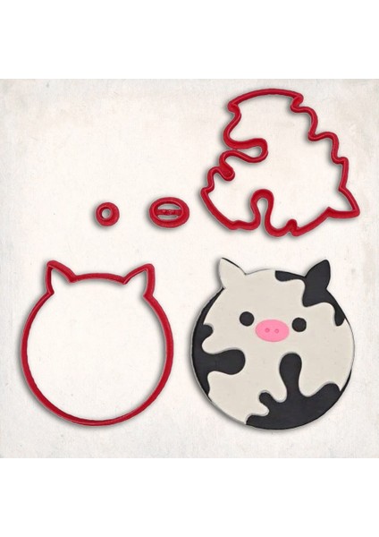 Inek Detay Kurabiye Kalıp Seti 4 Parça